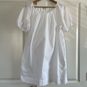 White Dress with Eyelet Sleeves